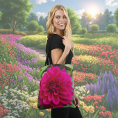 Deep Pink Dahlia Flower Canvas tas