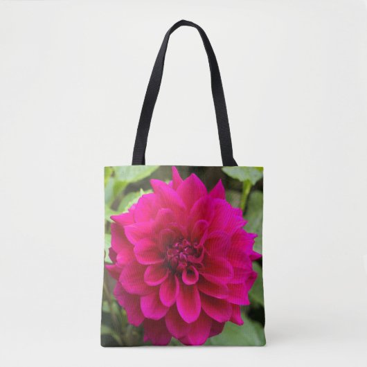 Deep Pink Dahlia Flower Canvas tas (Voorkant)