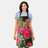 Deep Pink Dahlias Apron Schort (Gedragen)