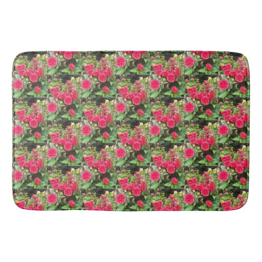 Deep Pink Dahlias Bath Mat (Voorkant)