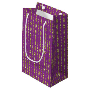 Deep Pink en Gold Marquise Patroon Gift Bag Klein Cadeauzakje