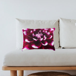 Deep Pink en White Dahlia Floral Decoratief Kussen