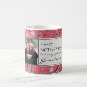 DEEP PINK Floral Custom GRANDMA Foto Koffiemok
