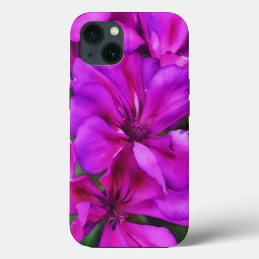 Deep Pink Flowers Art Phone Case (Achterkant)