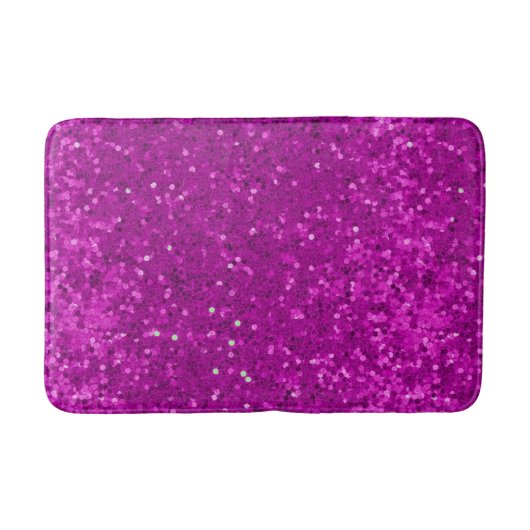 Deep Pink Glam Faux Glitter Pattern Badmat (Voorkant)