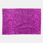 Deep Pink Glam Faux Glitter Pattern Theedoek (Horizontaal)