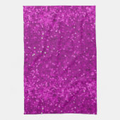 Deep Pink Glam Faux Glitter Pattern Theedoek (Verticaal)