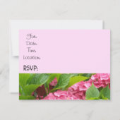 Deep Pink Hydrangea House Warming Party Kaart (Achterkant)