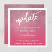 Deep Pink Ombre uitgestelde bruiloft update Kaart (Voorkant / Achterkant)