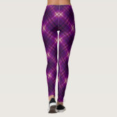 Deep Pink Paarse Modern Tartan Leggings (Achterkant)