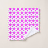 Deep Pink Polka Dot and Solid Bath Towel Set (Gant de toilette)