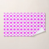 Deep Pink Polka Dot and Solid Bath Towel Set (Serviette à main)