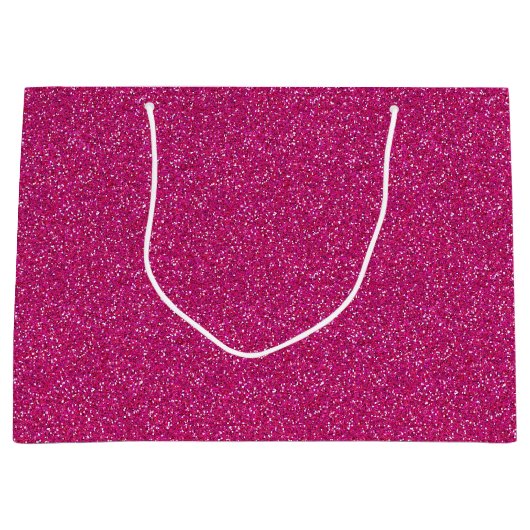 Deep Pink Sparkle Glitter Grote Geschenktas Groot Cadeauzakje (Voorkant)