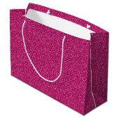Deep Pink Sparkle Glitter Grote Geschenktas Groot Cadeauzakje (Achterkant Gekanteld)