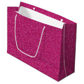 Deep Pink Sparkle Glitter Grote Geschenktas Groot Cadeauzakje (Voorkant Gekanteld)