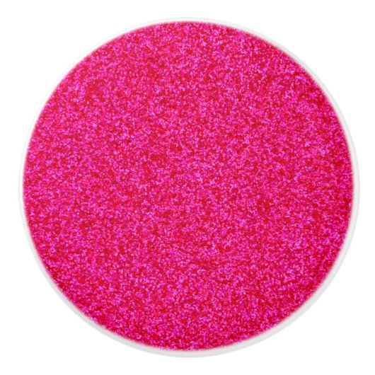 Deep Pink Sparkly Bits Keramische Knop (Voorkant)