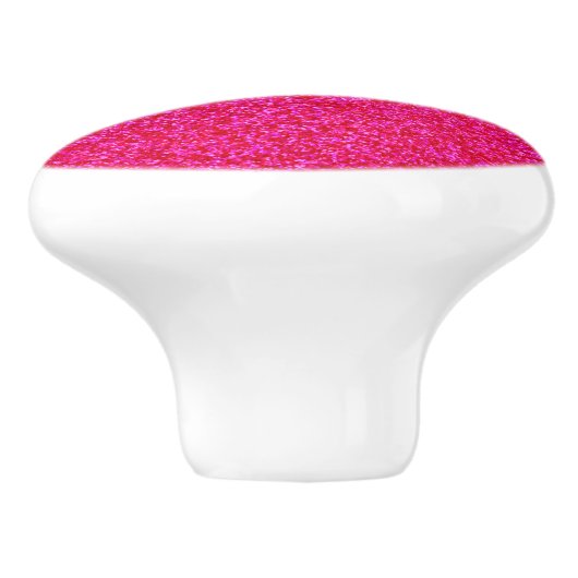 Deep Pink Sparkly Bits Keramische Knop (Zijkant)