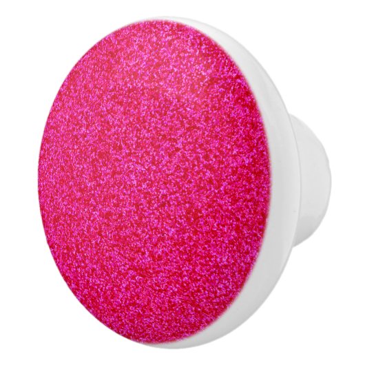 Deep Pink Sparkly Bits Keramische Knop (Rechts)