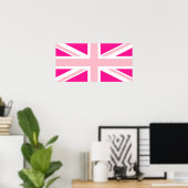 Deep Pink Union Jack Poster (Thuiskantoor)