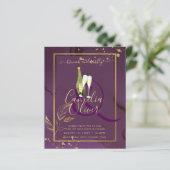 DEEP PURPLE FEUILLES D'OR Invitation de mariage (Debout devant)