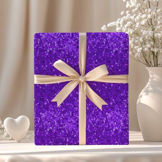 Deep Purple Glam Faux Glitter Pattern Cadeaupapier