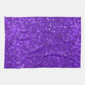 Deep Purple Glam Faux Glitter Pattern Theedoek (Horizontaal)