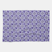 Deep Purple, Purple, Periwinkle & White Damask Theedoek (Horizontaal)
