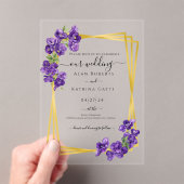 Deep Purple Violets Wedding Invitation (In situ (ordinateur de poche))