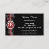Deep Red, Black en White Abstract Visitekaartje (Voorkant)