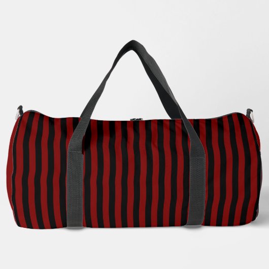 Deep Red & Black Stripes on White | Bold, Stylish Plunjezak (Voorkant)