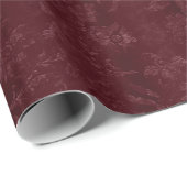 Deep Red Bourgogne Bloemen Cadeaupapier (Rol Hoek)