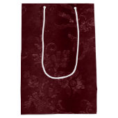 Deep Red Bourgogne Bloemen Medium Cadeauzakje (Achterkant)