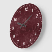 Deep Red Burgundy Floral Christmas Grote Klok (Hoek)