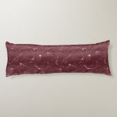 Deep Red Burgundy Floral Christmas Lichaamskussen (Achterkant)