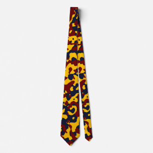 Deep Red Camo in helder geel en donkerblauw Stropdas