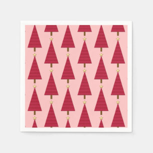 Deep Red damask modern kerstboompapier Napkin Servet