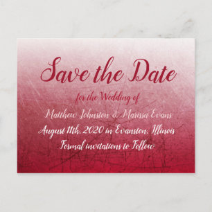 Deep Red Fade Bubbles Save the Date Briefkaart