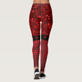 Deep Red Faux Glitter Lights Leggings (Dos)