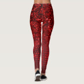 Deep Red Faux Glitter Lights Leggings (Dos)