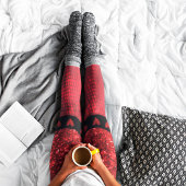 Deep Red Faux Glitter Lights Leggings