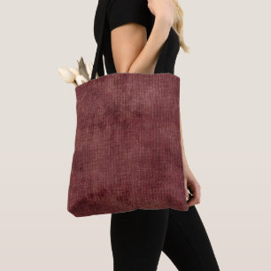 Deep Red Faux Linen (linnen look) Draagtas