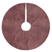 Deep Red Faux Linen (linnen look) Kerstboom Rok (Voorkant)