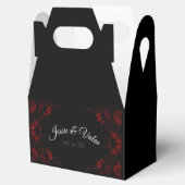 Deep Red Floral Elegant Gothic Wedding Bedankdoosjes (Geopend)