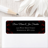 Deep Red Floral Elegant Gothic Wedding Etiket (Insitu)