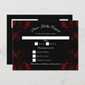 Deep Red Floral Elegant Gothic Wedding Feestdagenkaart (Voorkant / Achterkant)