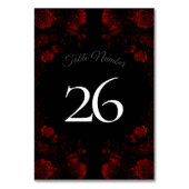 Deep Red Floral Elegant Gothic Wedding Kaart (Voorkant)
