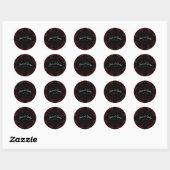 Deep Red Floral Elegant Gothic Wedding Ronde Sticker (Vel)