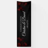 Deep Red Floral Elegant Gothic Wedding Spandoek (Verticaal)