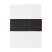 Deep Red Floral Elegant Gothic Wedding Uitnodigingen Wikkel (Achterkant Voorbeeld)