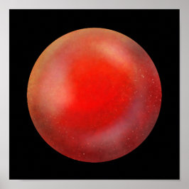 Deep Red Galaxy Orb – Crimson Marble Print
